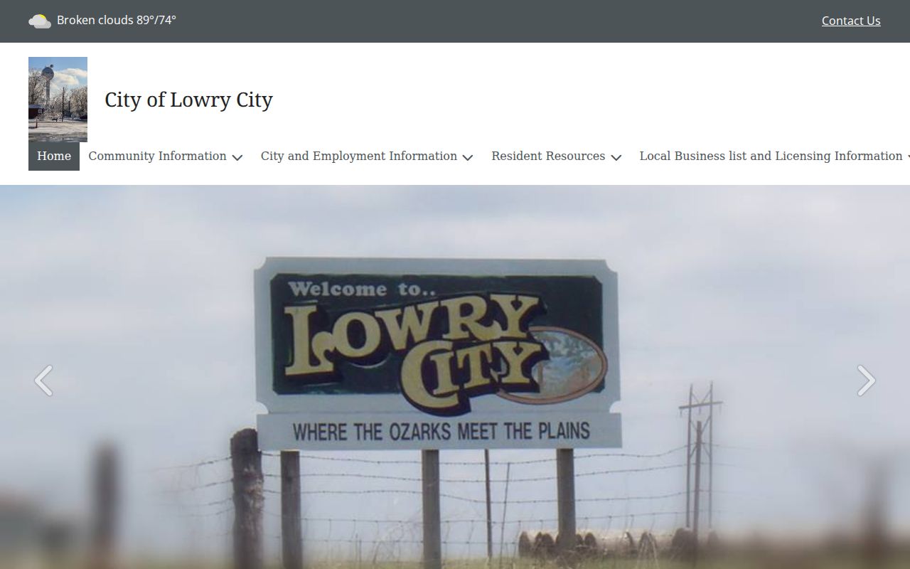 Lowry City St. Clair County criminal records City Hall history page