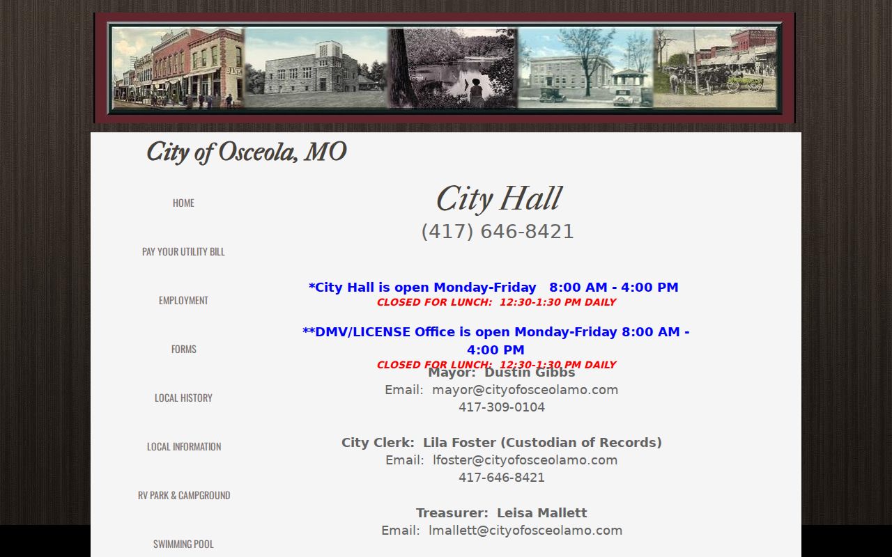 Osceola St. Clair County criminal records office at City Hall