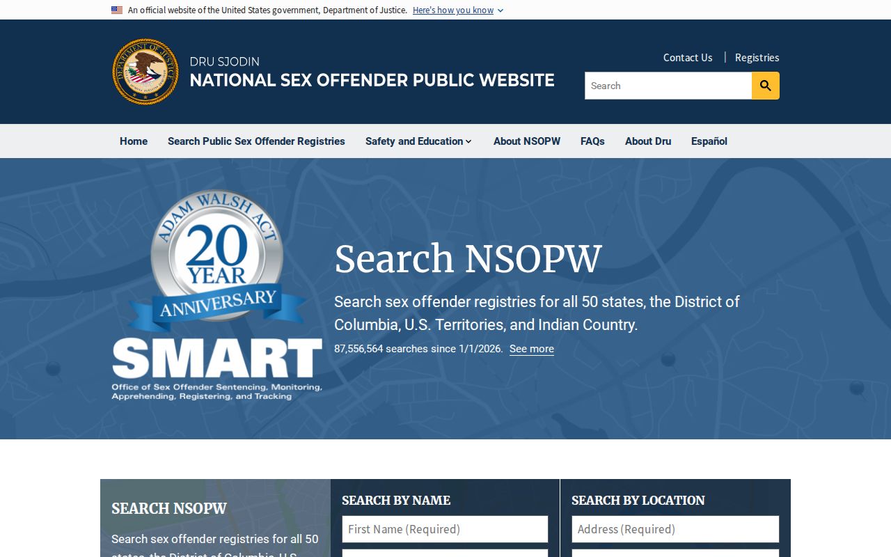 St. Clair County sex offender search through the national NSOPW registry