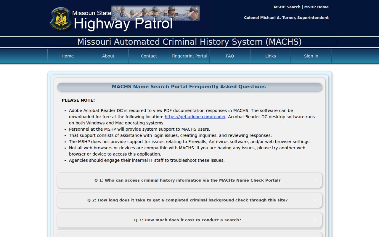St. Clair County criminal record guidance in the MACHS name search FAQ