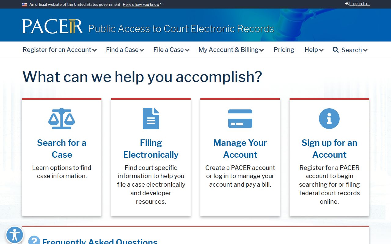 Federal criminal court record access for St. Clair County through PACER